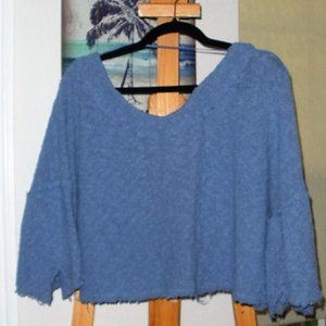 Free People bounce knit blue crop Top O/S